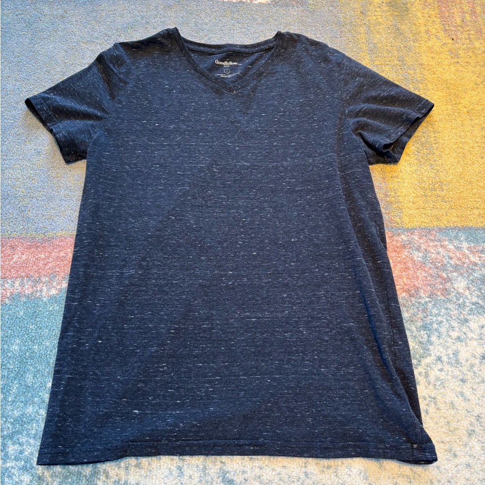 Goodfellow & Co. Men's Heather navy Blue V-Neck T-Shirt , S